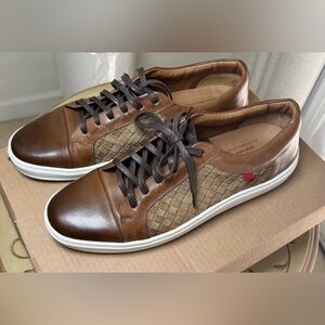 Men’s Marc Joseph New York Brown Leather Sneakers Casual Shoes Size 12